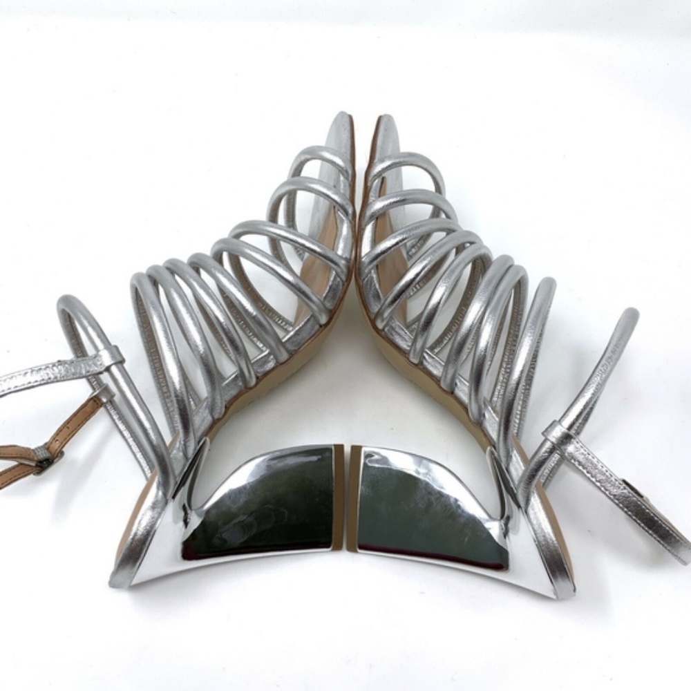 Halston Heritage Vanna Silver Strappy Sandals - Picture 5 of 7